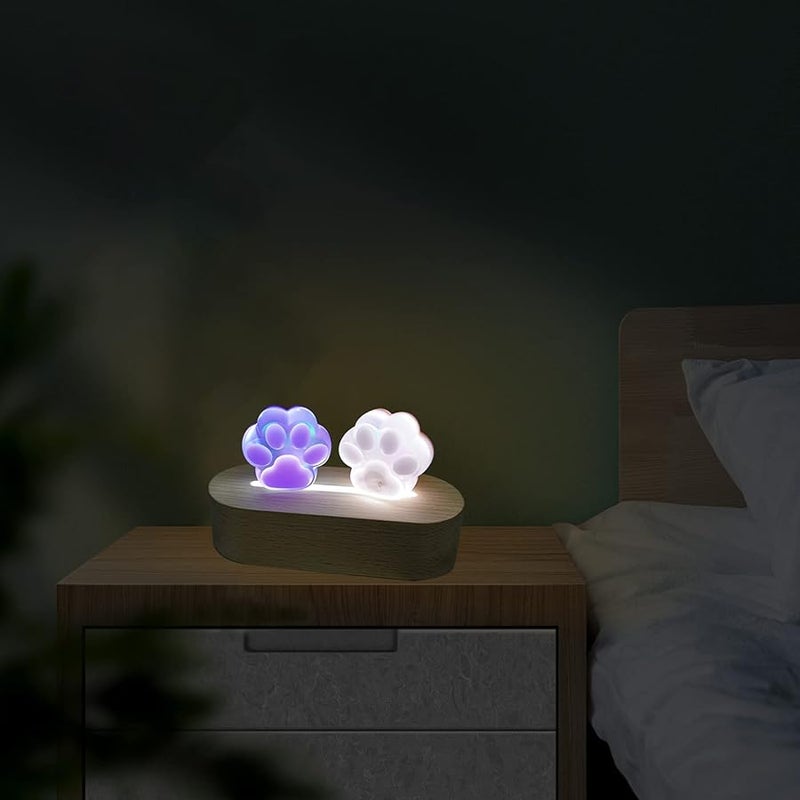 مصباح ليلي من كرة كريستال خشبية مع قاعدة إضاءة LED مقاس 14 3X6 سم، زينة منزلية - Image 5